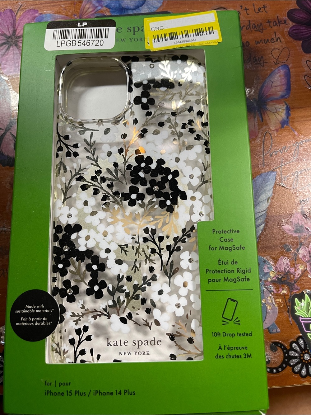 kate spade Clear Floral MagSafe Case for iPhone 15 plus/ 14 plus